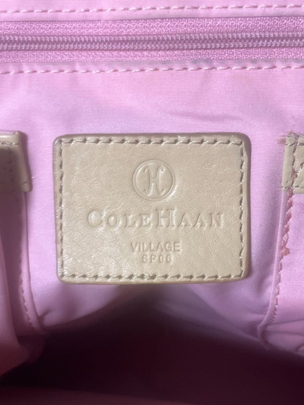 Cole Haan Village SP06 Beige Pebbled Leather Hobo Shoulder Bag Y2K - Picture 15 of 16